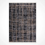Black and White Modern Geometric Living Room Rug 1644AK - Polyester