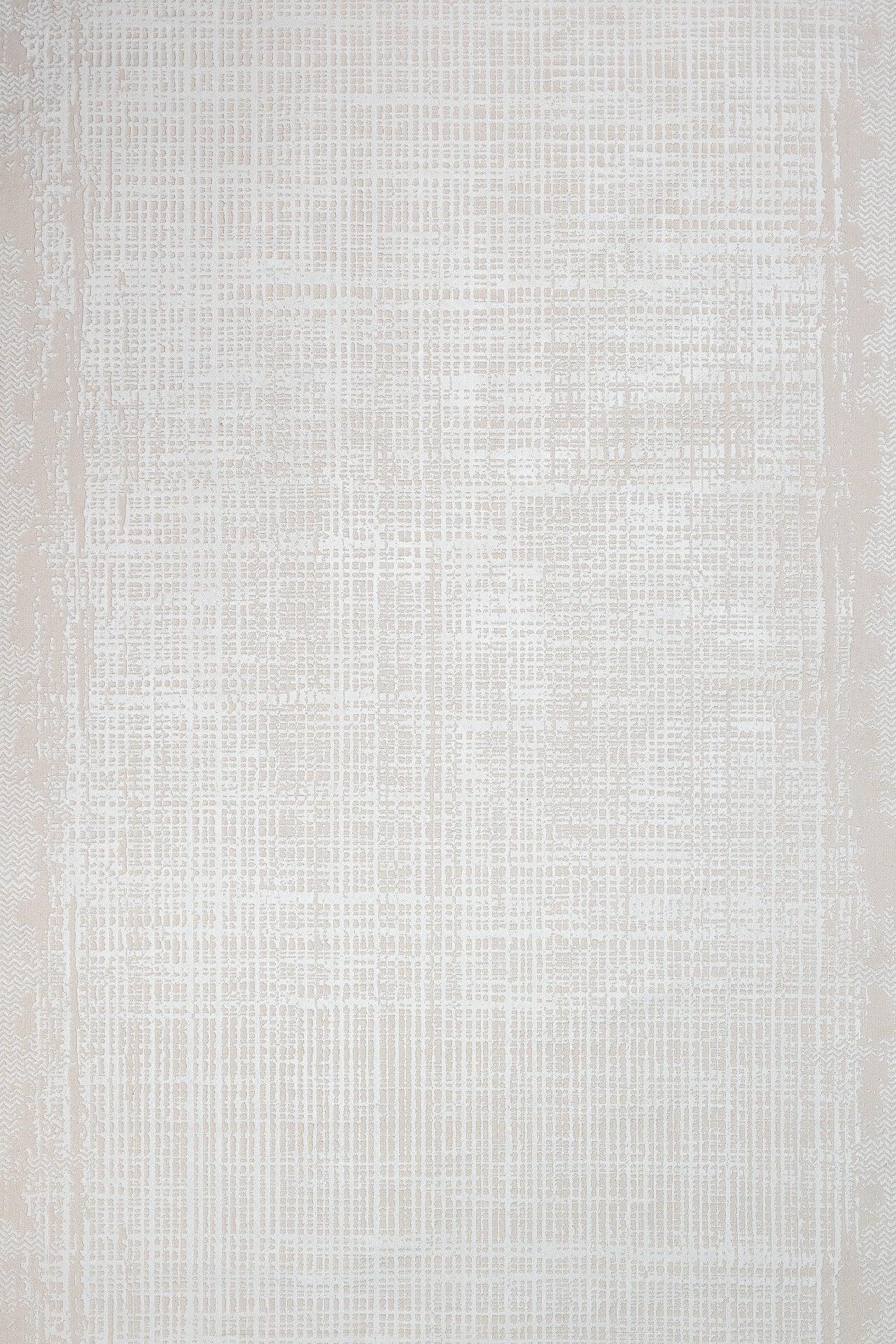 Beyaz Ekru Minimalist Modern Halı - Yıkanabilir - Kaymaz Taban - Pati Dostu
