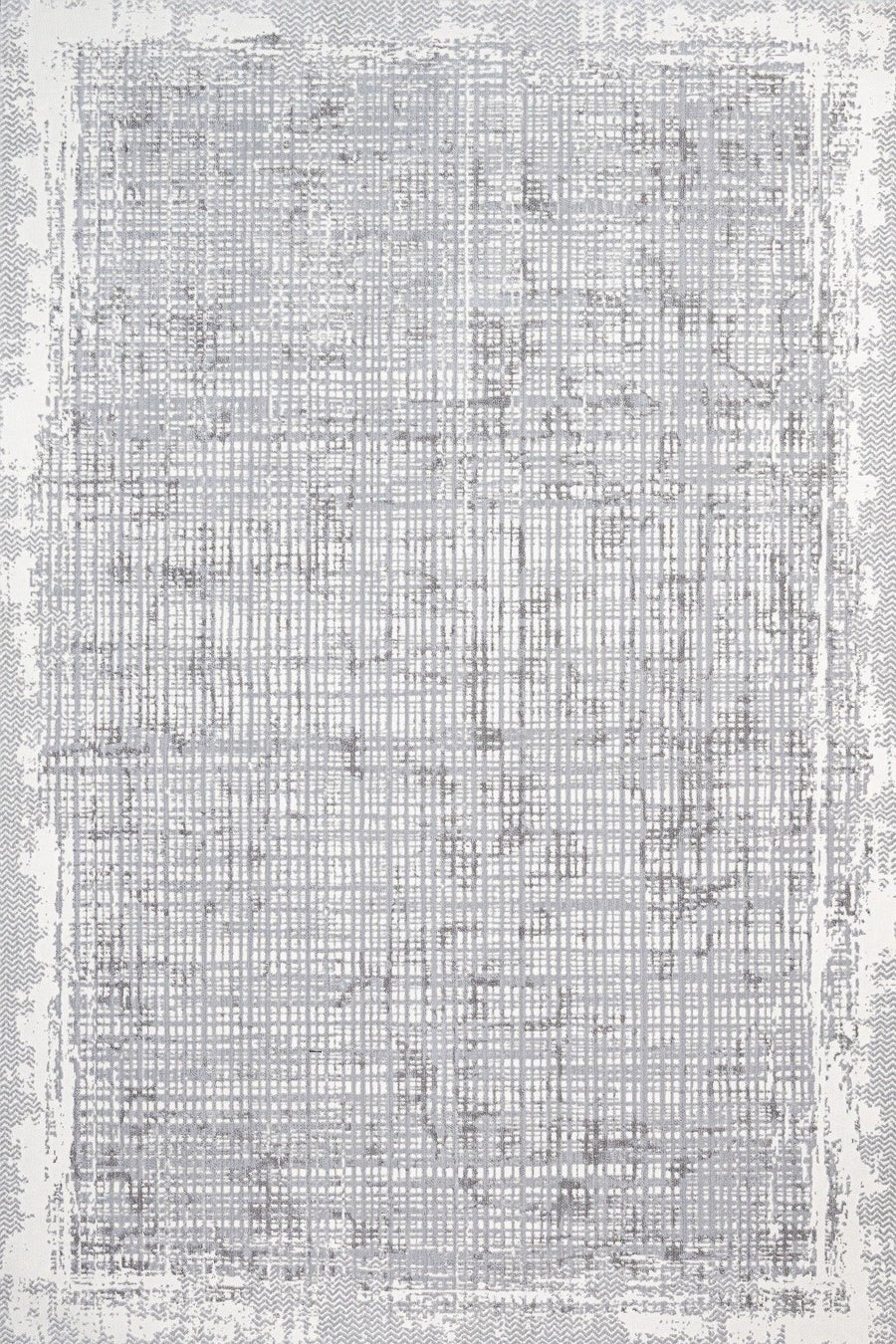 Beyaz Gri Minimalist Modern Halı - Yıkanabilir - Kaymaz Taban - Pati Dostu