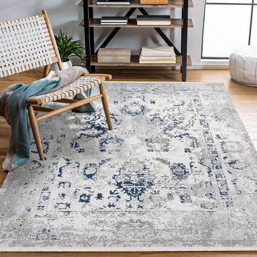 Madelin Gri Modern Polyester Makine Halısı