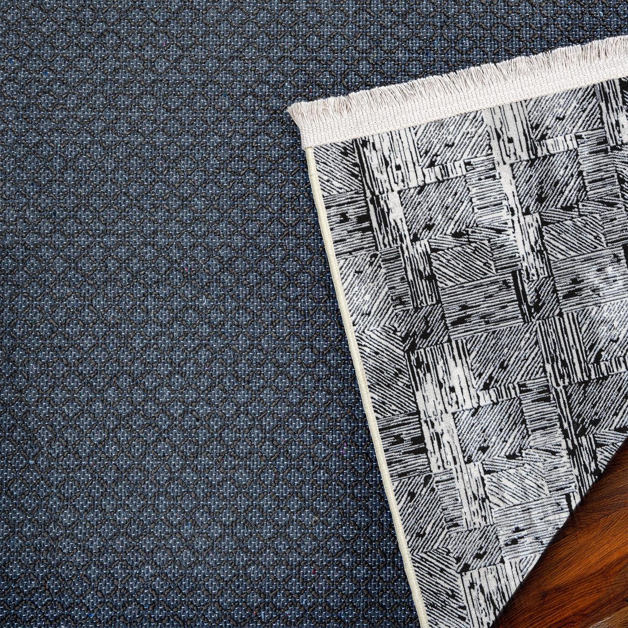 Antrasit Gri Minimalist Modern Halı - Yıkanabilir - Kaymaz Taban - Pati Dostu