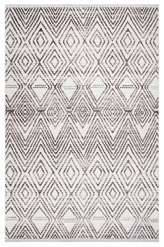 Pappy Krem Geometrik Polyester Makine Alan Halısı