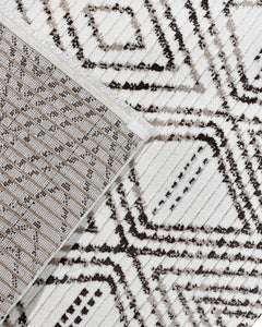 Pappy Krem Geometrik Polyester Makine Halısı