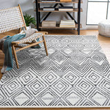 White Ecru Geometric Modern Living Room Rug Polyester