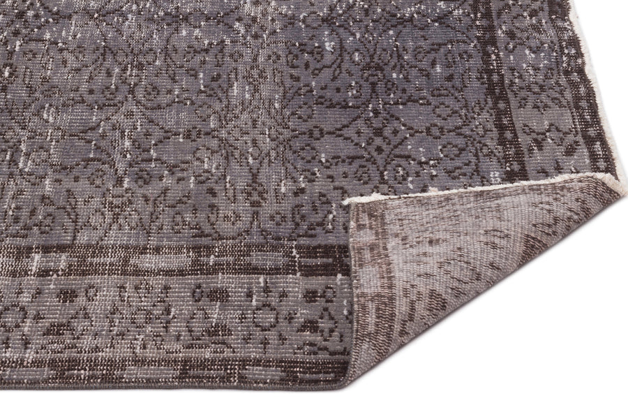 Tirena Gri ve Antrasit Madalyon Desenli El Dokuma Halı 152x273 cm – detay görünümü