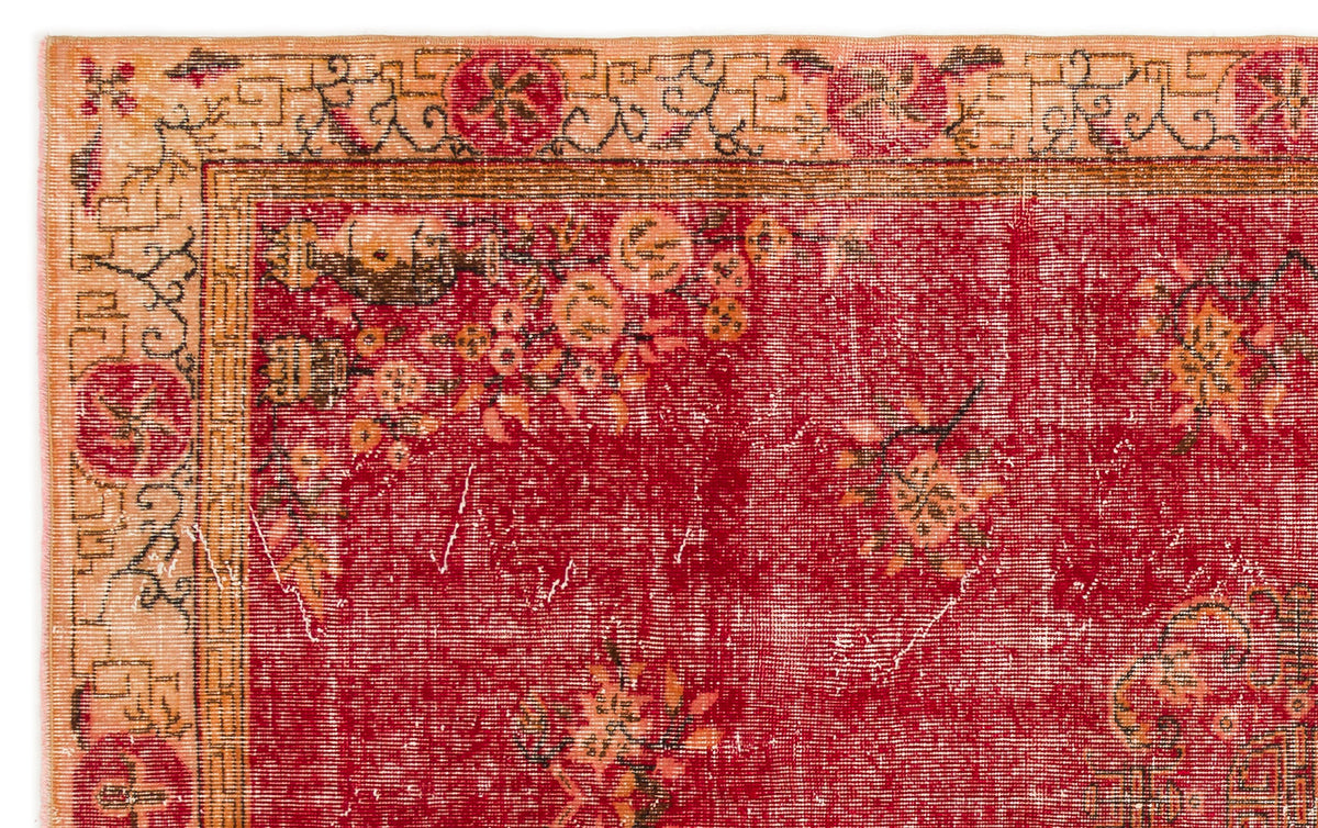 Tirena Kırmızı ve Bej Çiçek Desenli El Dokuma Halı 165x265 cm – detay görünümü