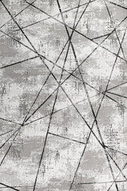 Gri Geometrik Minimalist Halı - Yıkanabilir - Kaymaz Taban - Pati Dostu