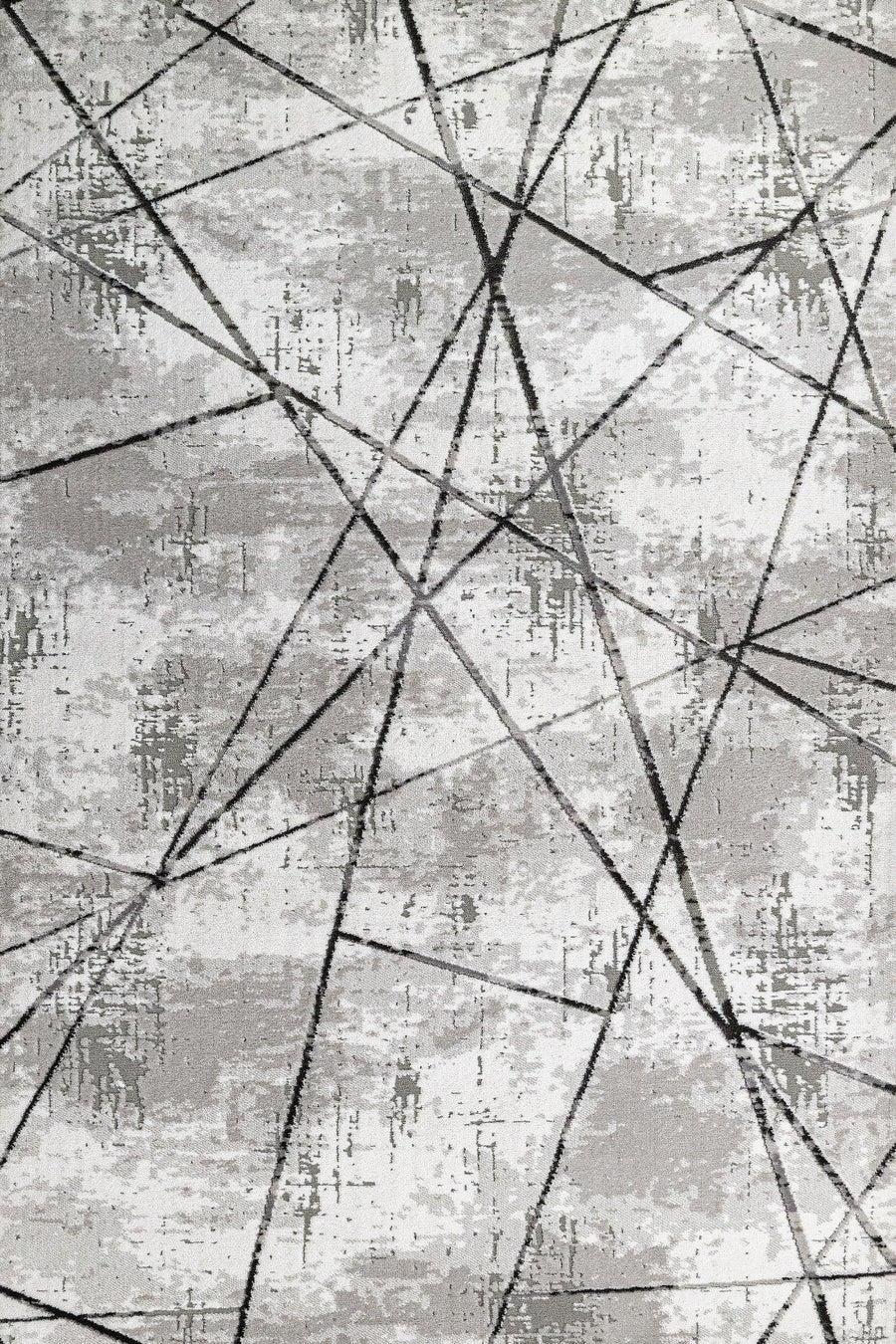 Gri Geometrik Minimalist Halı - Yıkanabilir - Kaymaz Taban - Pati Dostu