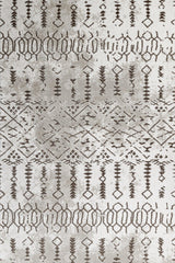 Cream Brown Bohemian Geometric Kitchen Rug - Cotton Digital Print
