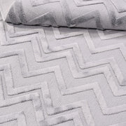 Snowfall Gri Geometrik Polyester Makine Halısı