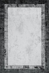 Gray Black Abstract Distressed Living Room Rug - Cotton