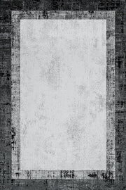 Beyaz Gri Eskitme Minimalist Halı - Yıkanabilir - Kaymaz Taban - Pati Dostu