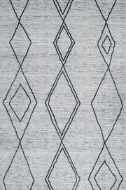 Antrasit Gri Baklava Geometrik Halı - Yıkanabilir - Kaymaz Taban - Pati Dostu