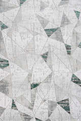 White Gray Modern Geometric Living Room Rug Abstract - Cotton