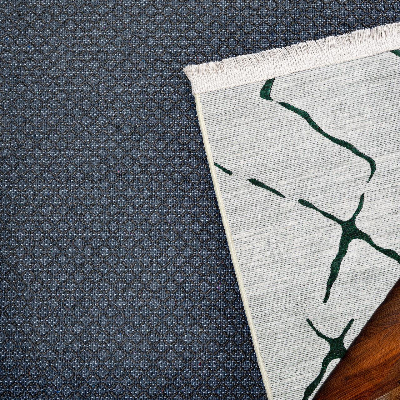 Antrasit Gri Geometrik Minimalist Halı - Yıkanabilir - Kaymaz Taban - Pati Dostu