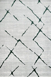 Antrasit Gri Geometrik Minimalist Halı - Yıkanabilir - Kaymaz Taban - Pati Dostu