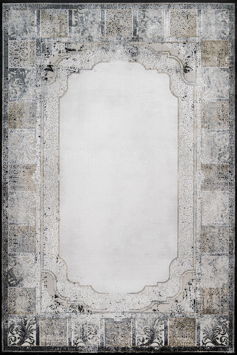 Antrasit Gri Bordürlü Minimalist Halı - Yıkanabilir - Kaymaz Taban - Pati Dostu