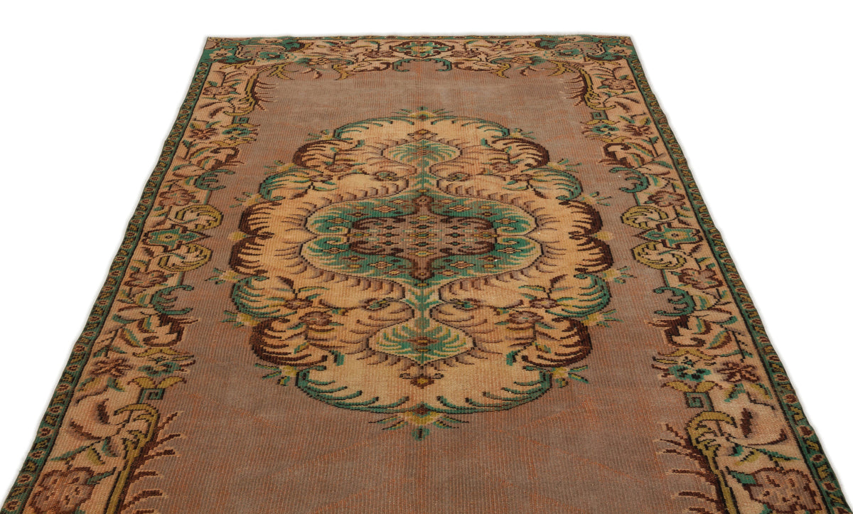 Tirena Pembe ve Yeşil Madalyon Desenli El Dokuma Halı 165x284 cm – detay görünümü