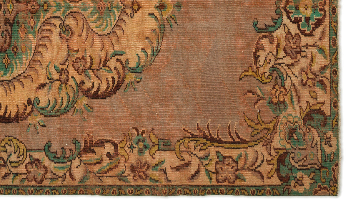Tirena Pembe ve Yeşil Madalyon Desenli El Dokuma Halı 165x284 cm – detay görünümü