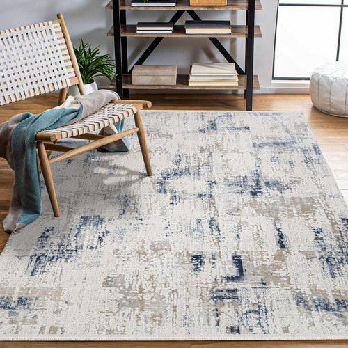 Davina Beyaz Modern Polyester Makine Halısı