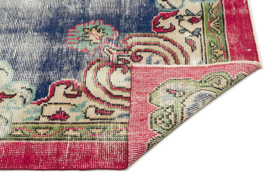 Tirena Lacivert ve Kırmızı Madalyon Desenli El Dokuma Halı 150x261 cm – detay görünümü
