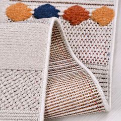 Bej Geometrik Polyester Makine Halısı