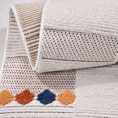 Bej Geometrik Polyester Makine Halısı