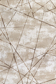 Bej Bohem Geometrik Halı - Yıkanabilir - Kaymaz Taban - Pati Dostu