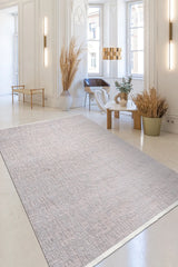 Kerani White Grey Abstract Pattern Modern Machine-Made Rug