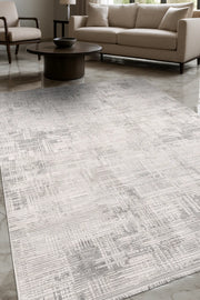 Pryvo Açık Gri Soyut Desenli Modern Halı