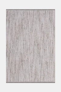 Klavra Gri Beyaz Kabartma Dokulu Modern Polyester Halı – mekânda kullanım