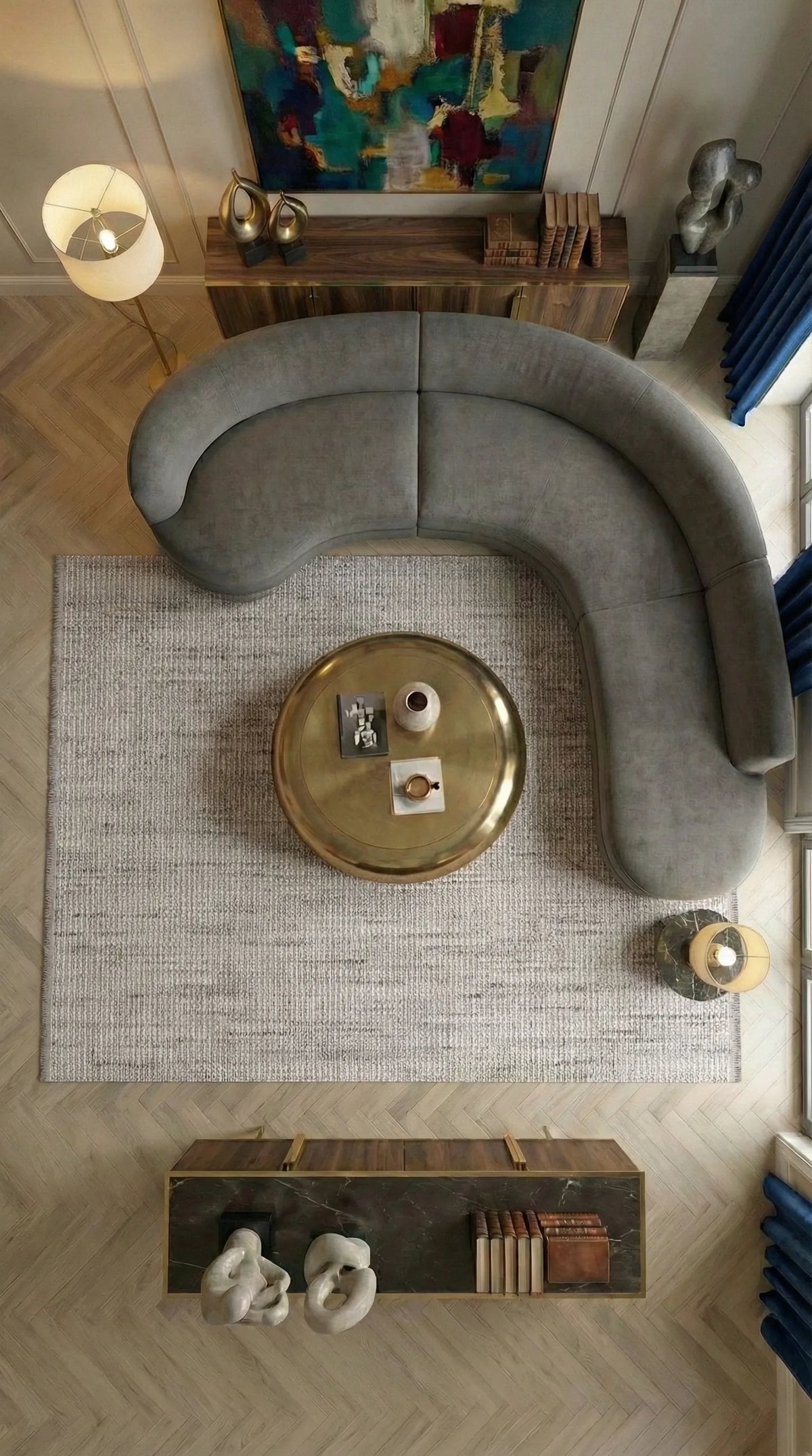 Klavra Gri Beyaz Kabartma Dokulu Modern Polyester Halı