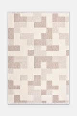 Noraso Creme Beige Geometrisches Muster Moderner Polyester Teppich