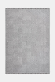 Noraso Gri Geometrik Desenli Modern Salon Halısı – arka yüz görünümü