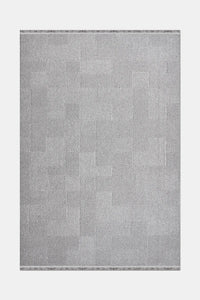 Noraso Gri Geometrik Desenli Modern Salon Halısı – arka yüz görünümü