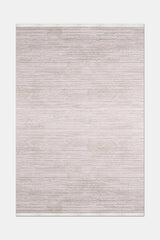 Alfombra moderna para salón Ronvi beige y crudo con líneas