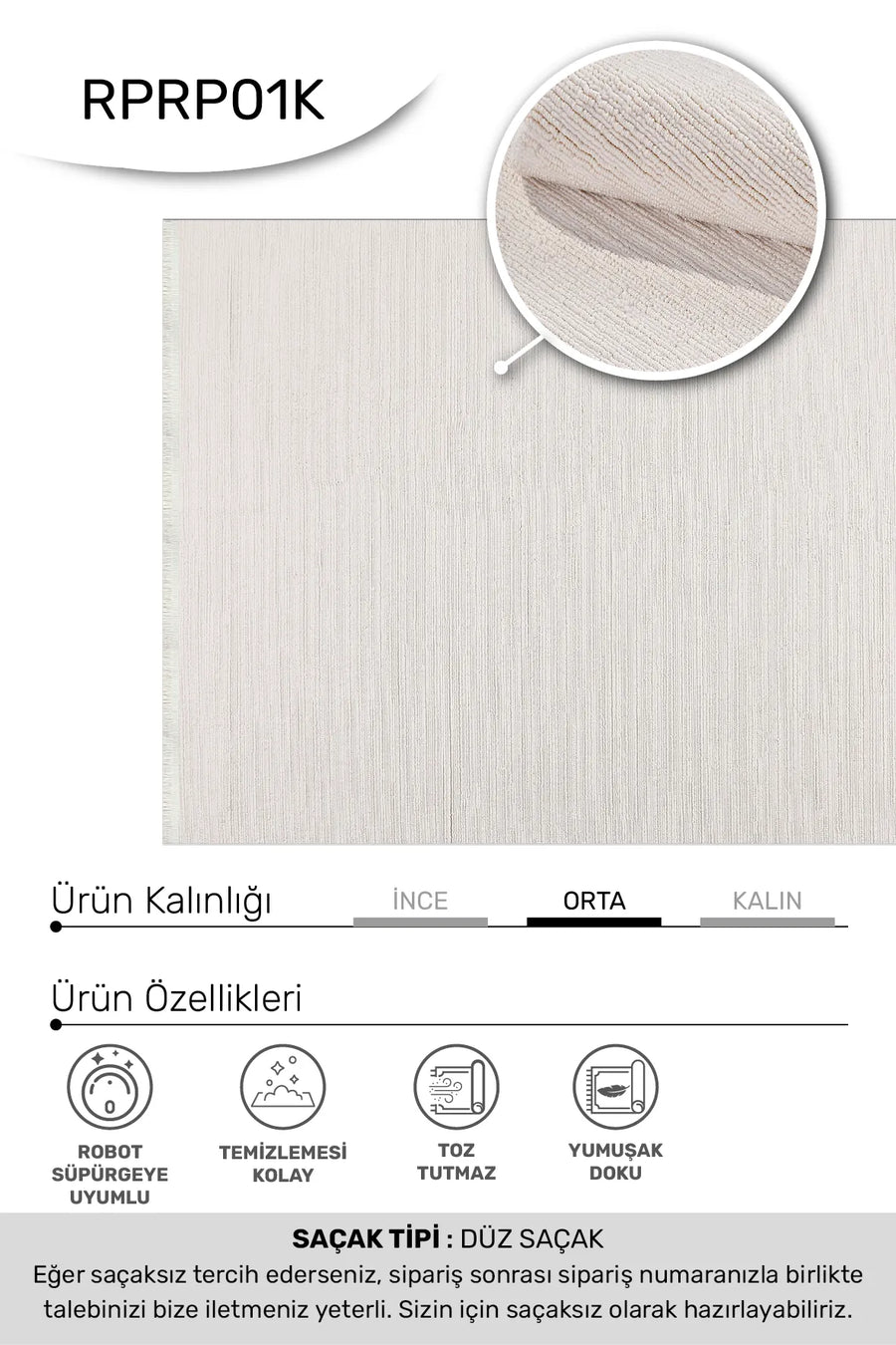 Sanva Bej Kırmızı Modern Düz Desenli Salon Halısı – genel görünüm