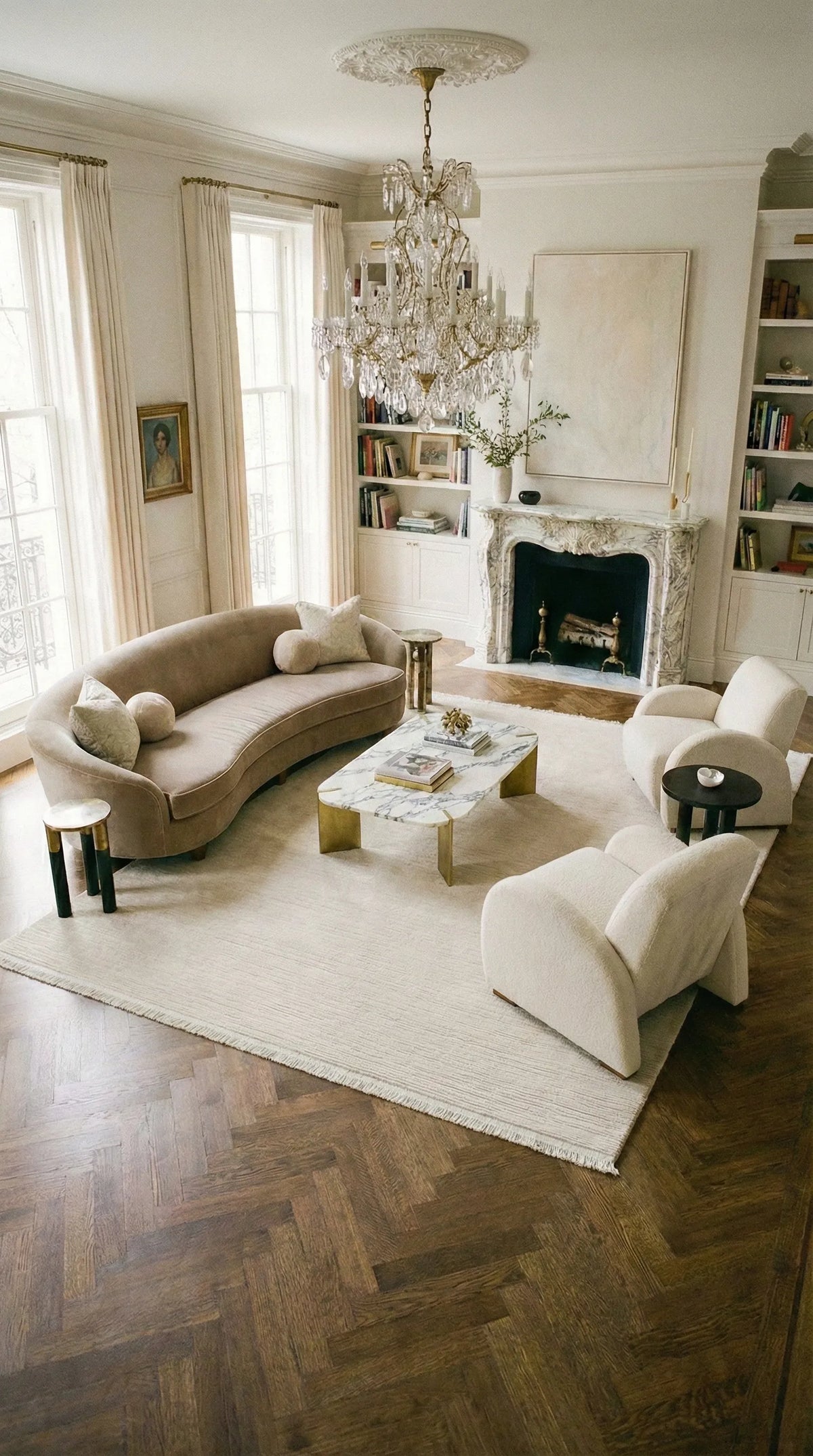 Sanva Bej Kırmızı Modern Düz Desenli Salon Halısı