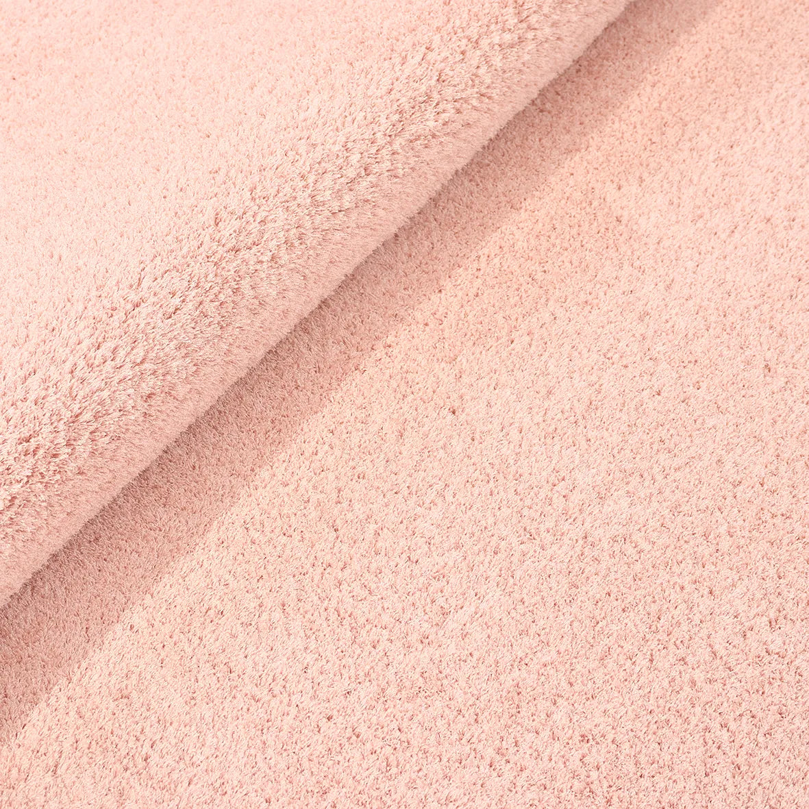Renavi Pembe Düz Modern Shaggy Dokulu Polyester Halı – arka yüz görünümü
