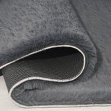 Tesevi Anthracite Grey Modern Polyester Living Room Rug