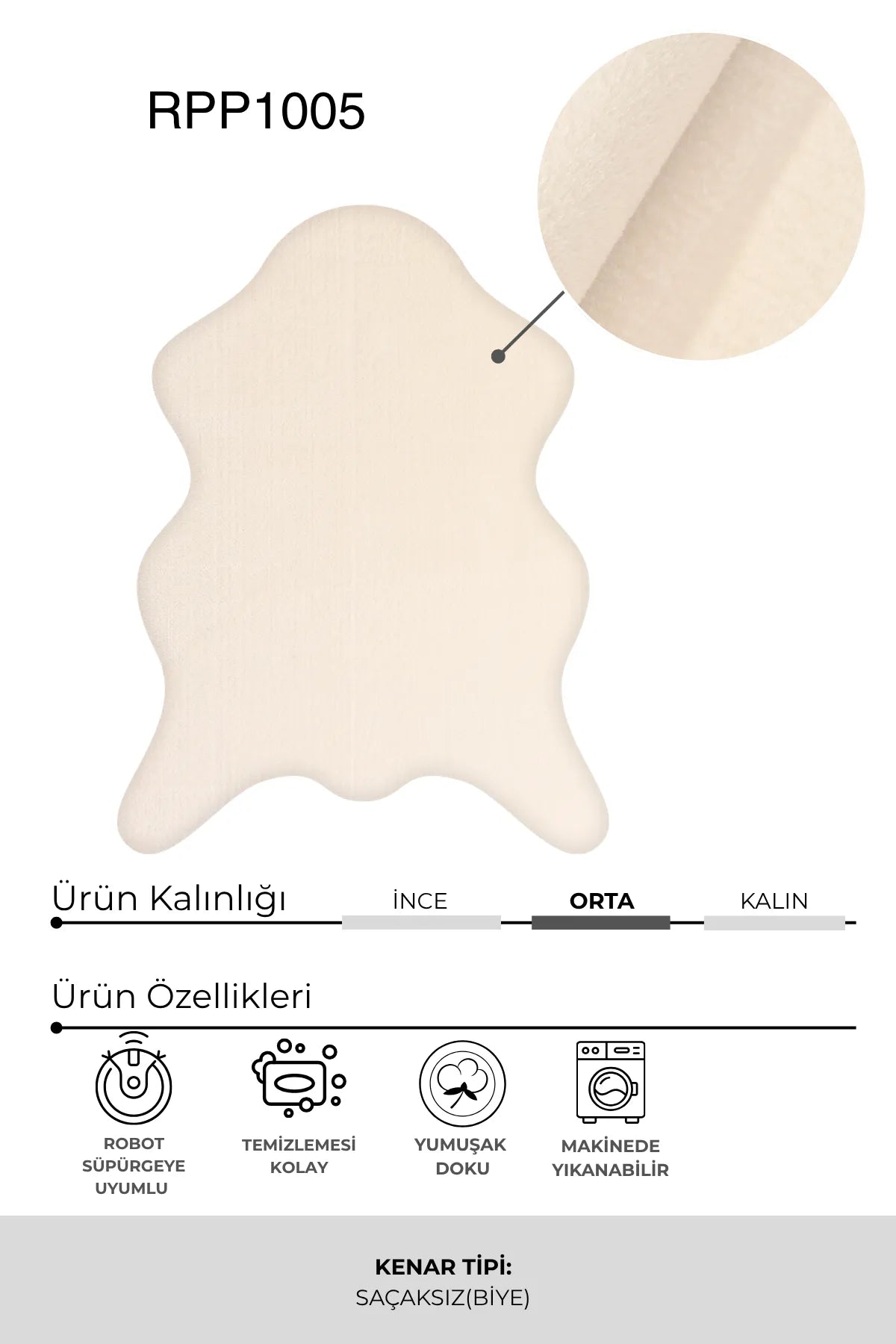 Meniro Ekru Yeşil Düz Modern Asimetrik Salon Halısı – genel görünüm