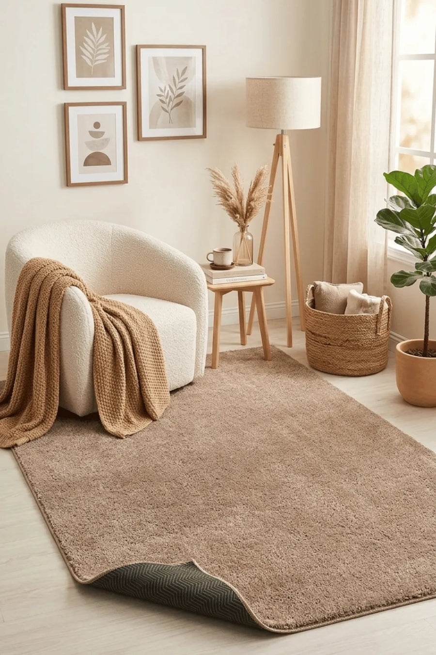 Renavi Kahverengi Düz Modern Salon Halısı