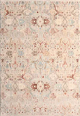 Verli Beige Red Floral Pattern Classic Living Room Rug