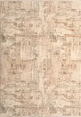 Tapis moderne Verli beige et marron à motif abstrait