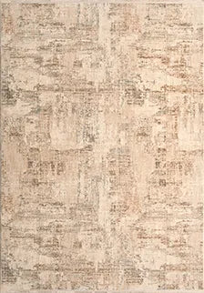 Verli Bej Kahverengi Soyut Desenli Modern Halı – kenar detayı
