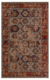 Ludor Red Ethnic Geometric Pattern Kilim