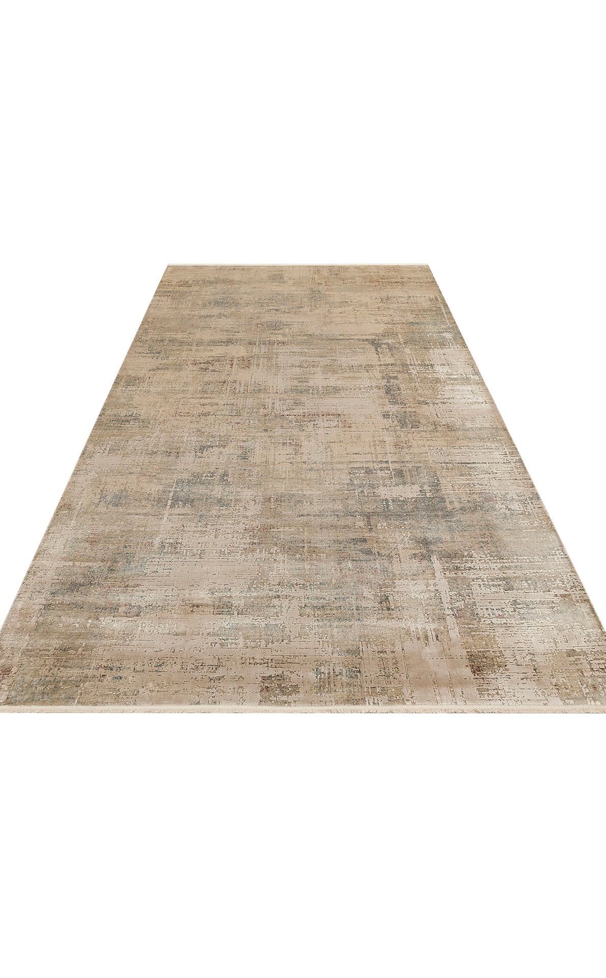 Vonasa Bej Gri Soyut Modern Salon Halısı – kenar detayı
