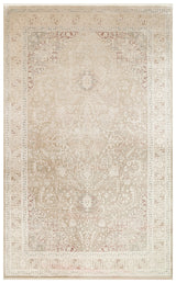 Vonasa Beige Medallion Pattern Classic Living Room Machine-Made Rug