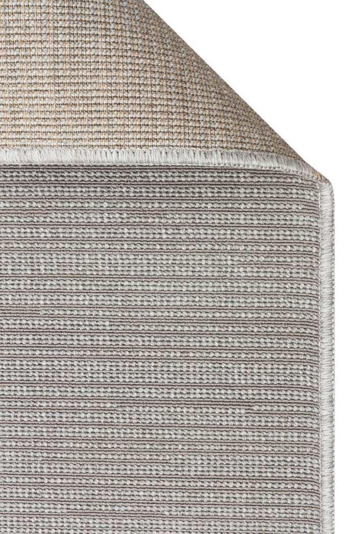 Vinali Gri Beyaz Çizgili Modern Polyester Polipropilen Halı – genel görünüm