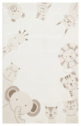 Mevni Red Beige Animal Figure Modern Kids Rug